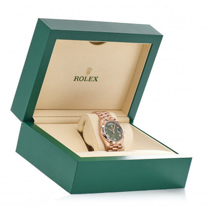 Rolex 18K Everose Gold 40mm Oyster Perpetual Day-Date President Watch Olive Green 228235 5 of 5