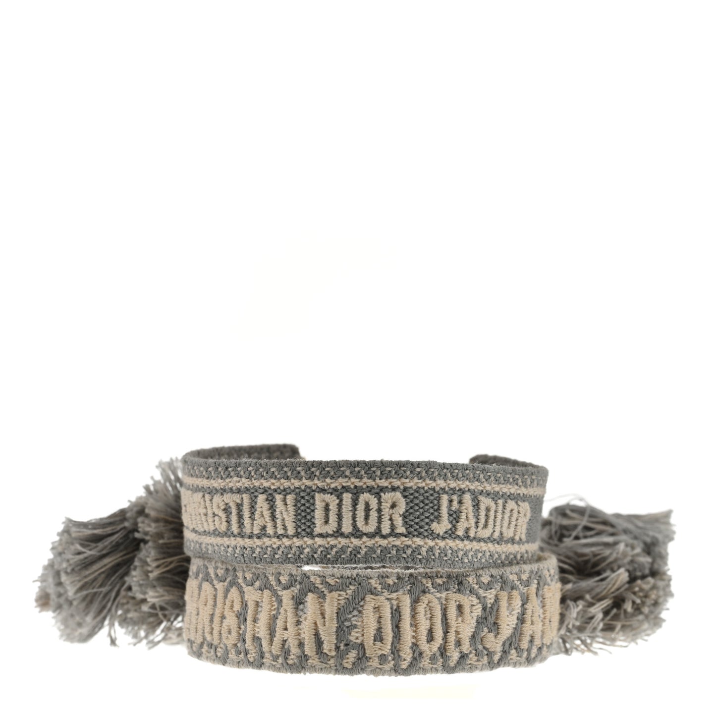 Woven Cotton J'Adior Friendship Bracelet Set Grey