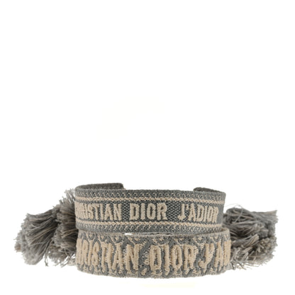 Christian Dior Woven Cotton J'Adior Friendship Bracelet Set Grey 1 of 3