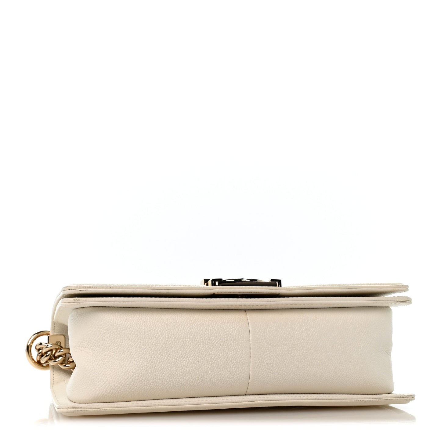 Caviar Quilted Medium Boy Flap White