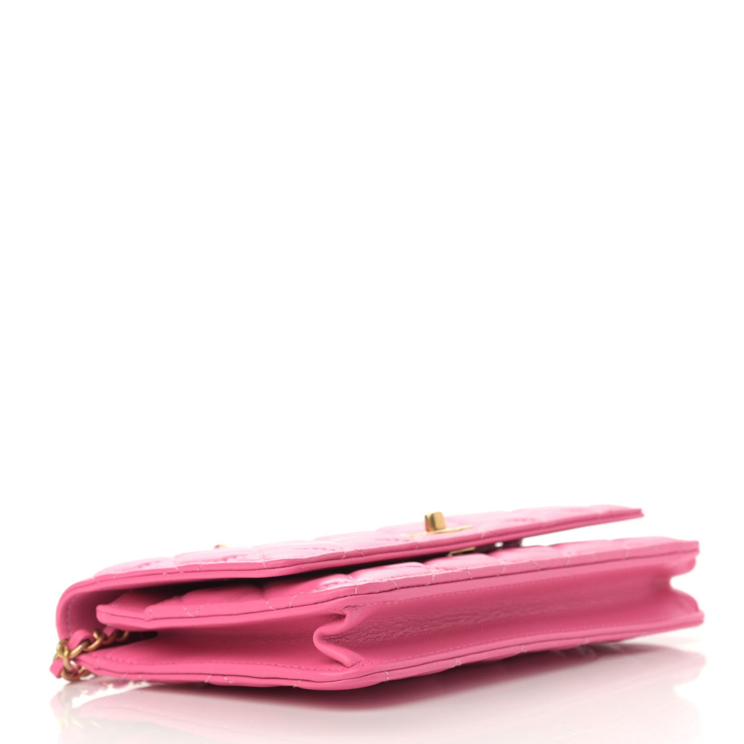 Chanel Lambskin Quilted CC Pearl Crush Wallet on Chain WOC Pink 4 of 13