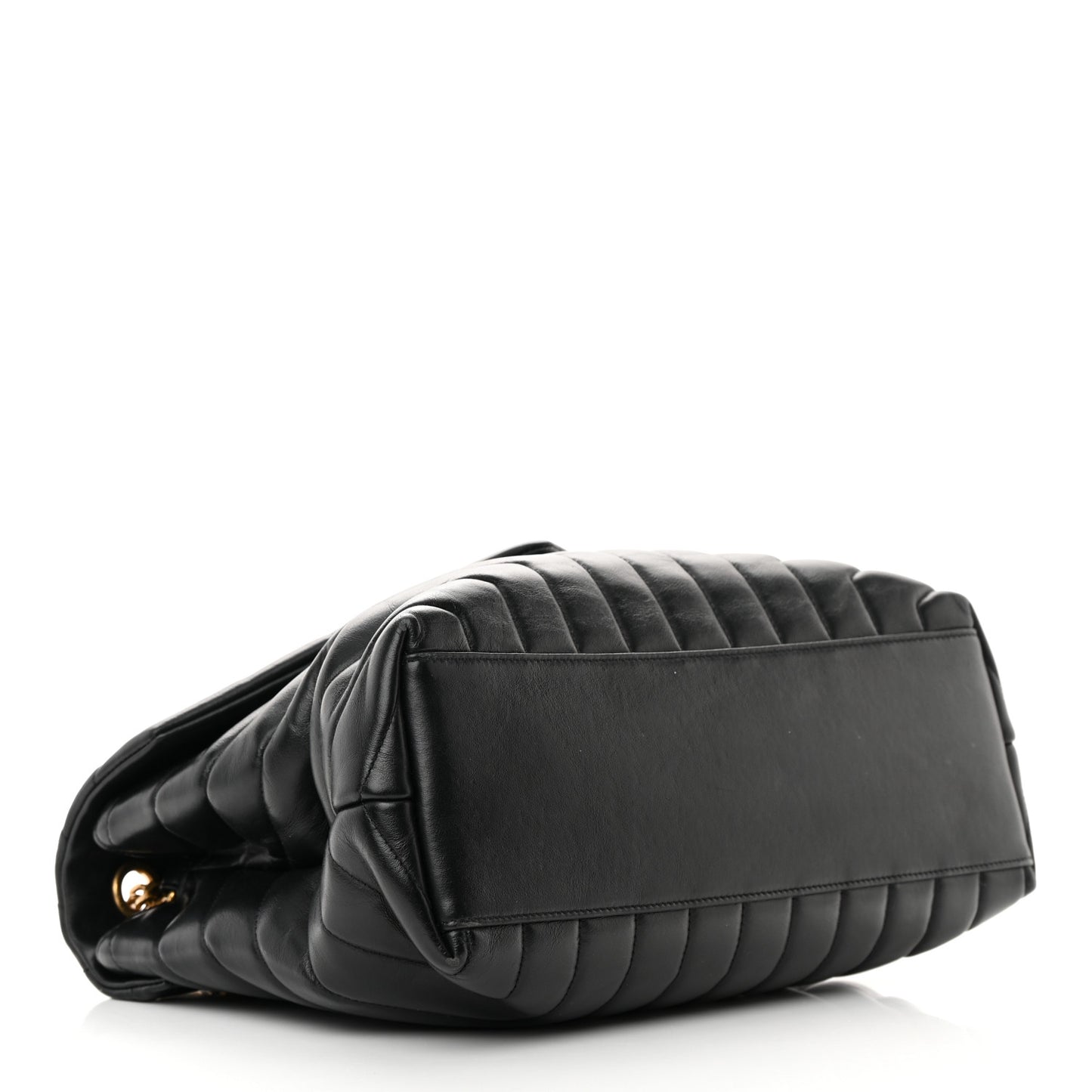 Calfskin Y Quilted Monogram Medium Loulou Chain Satchel Black