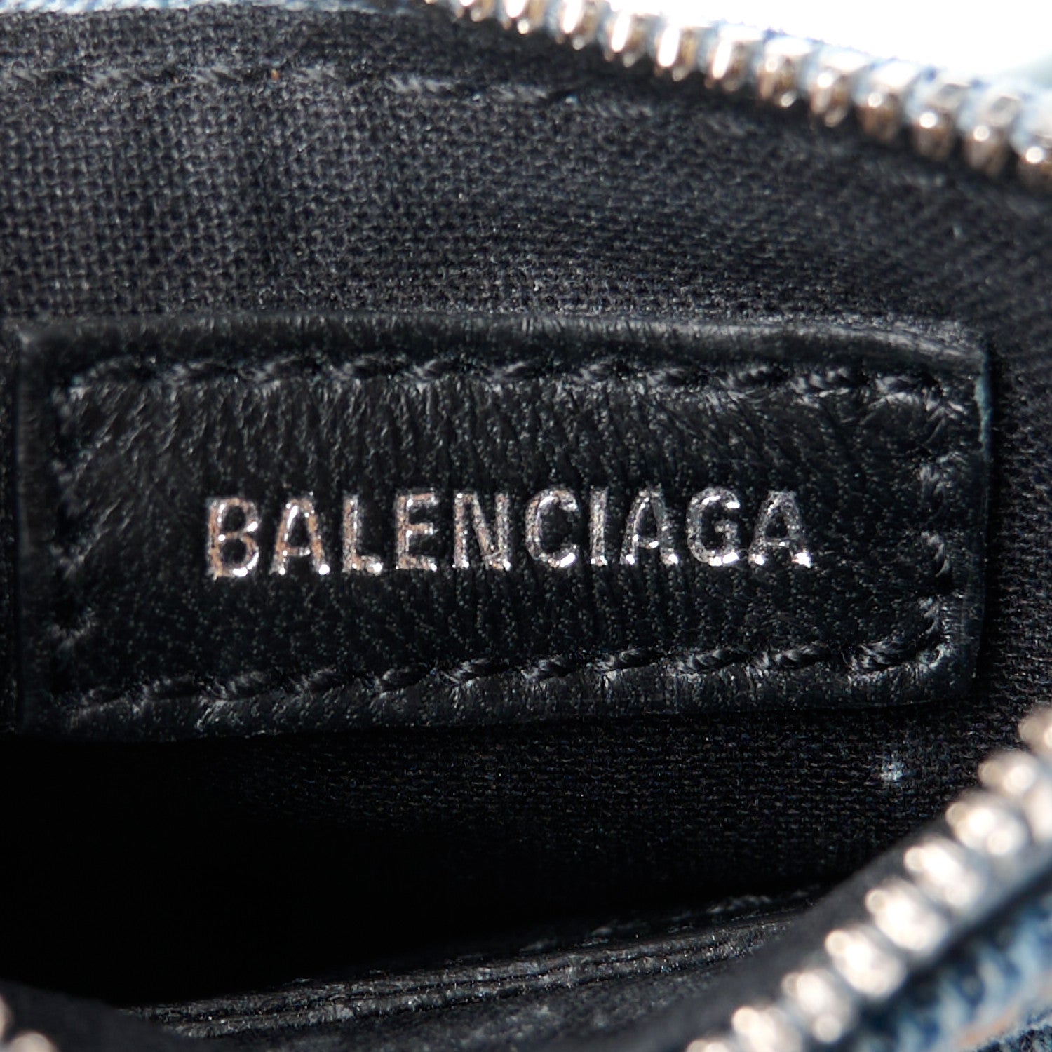 Balenciaga Washed Frayed Denim Crystal Neo Cagole City Handbag Blue 10 of 14