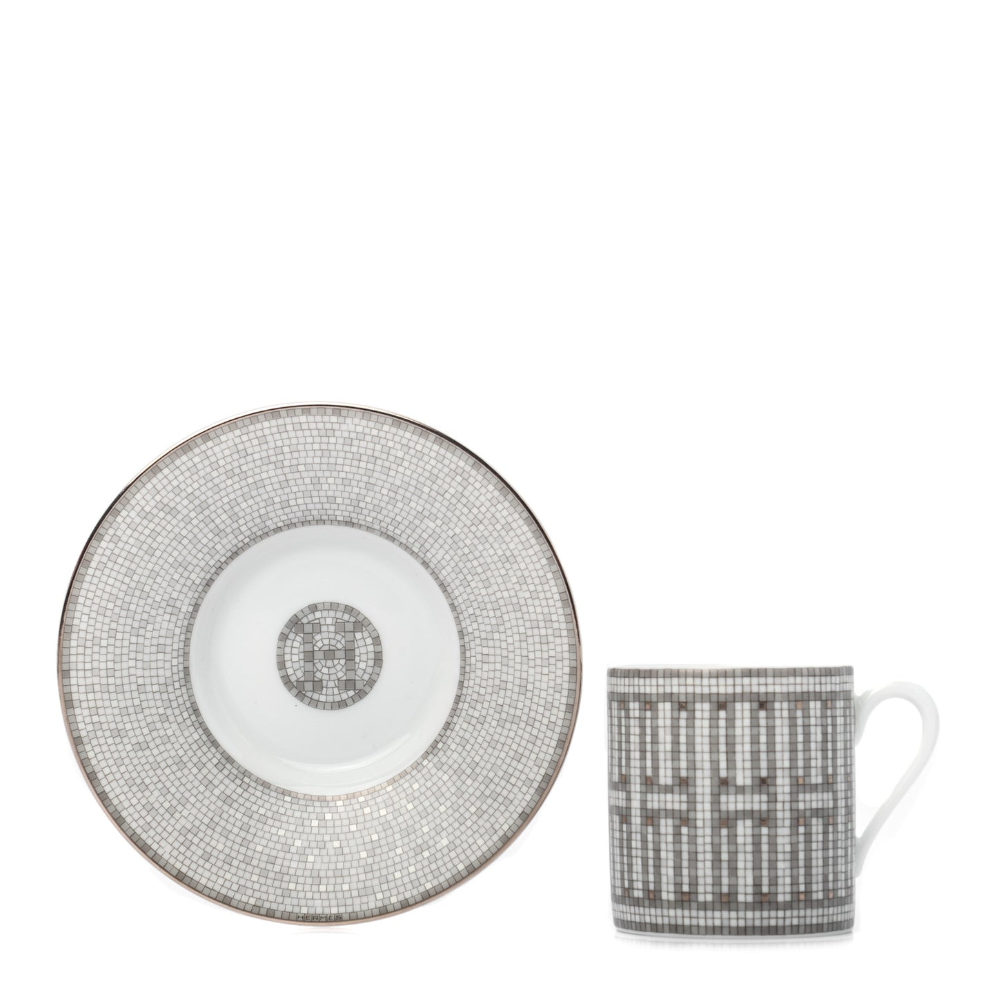 Porcelain Mosaique au 24 Coffee Cup and Saucer Set of 2