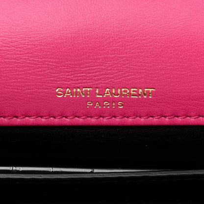 Saint Laurent Boucle Tweed Patchwork Monogram Medium Jamie Baguette Magenta 5 of 11