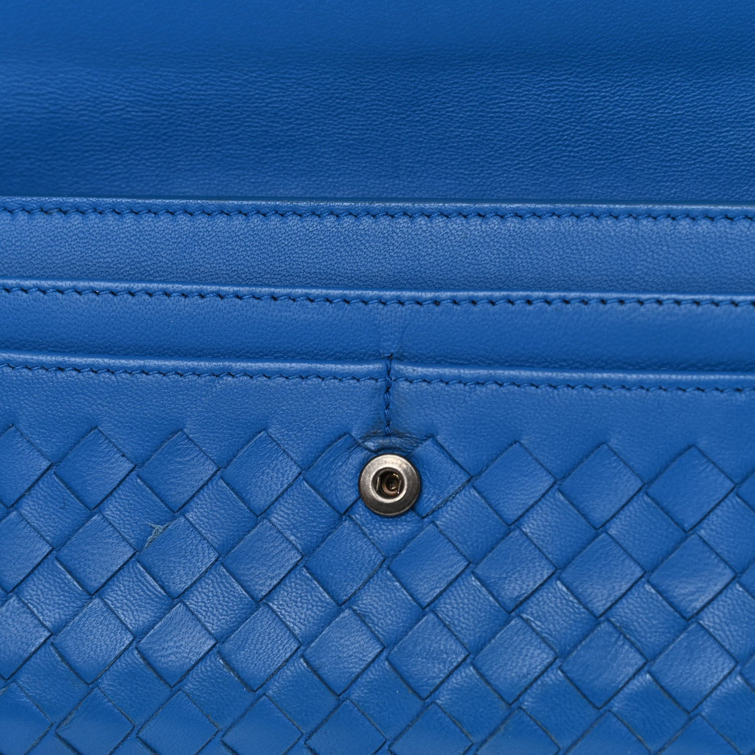 Bottega Veneta Nappa Intrecciato Continental Flap Wallet Blue 9 of 9