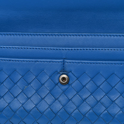 Bottega Veneta Nappa Intrecciato Continental Flap Wallet Blue 9 of 9