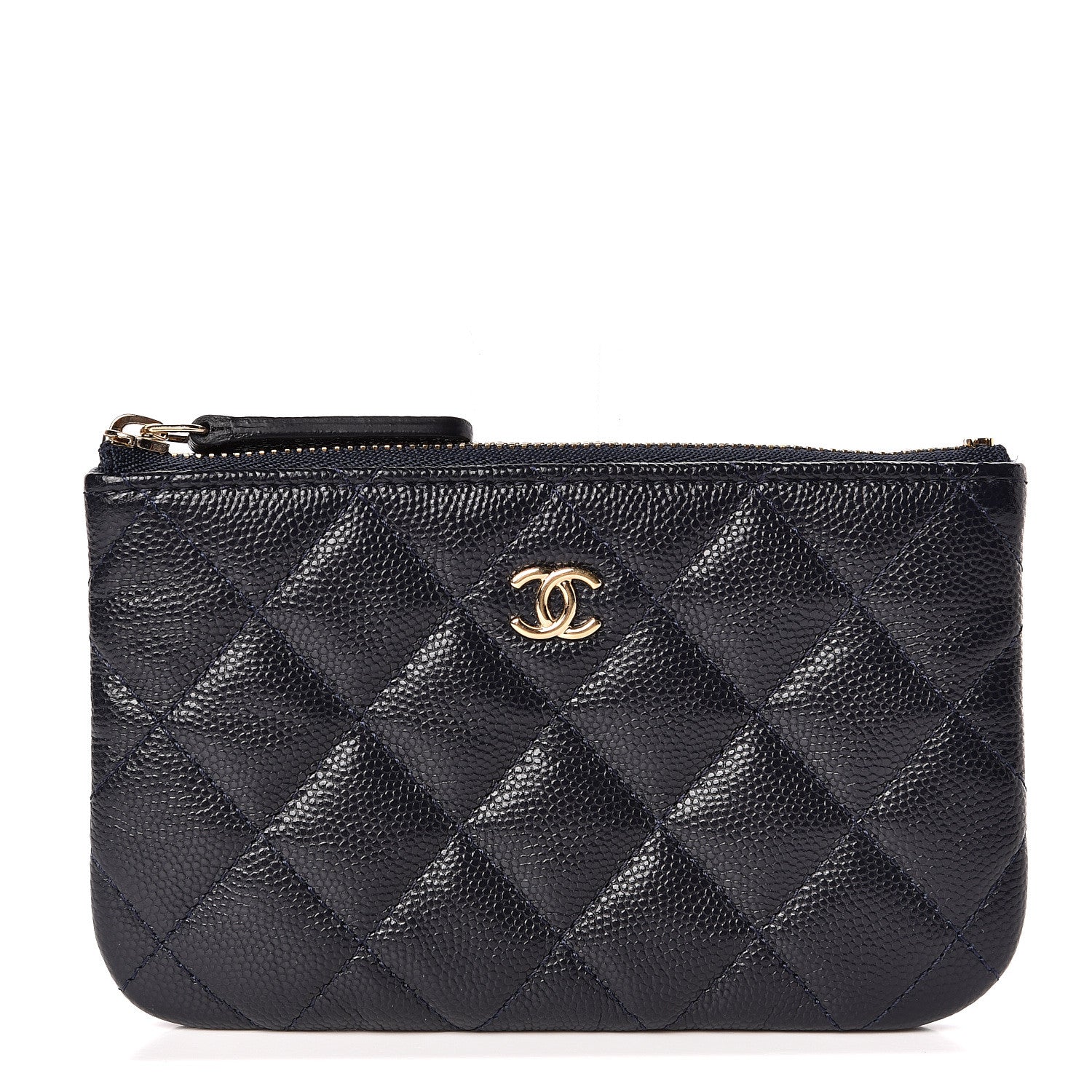 Chanel Caviar Quilted Small Cosmetic Case Navy 1 of 8