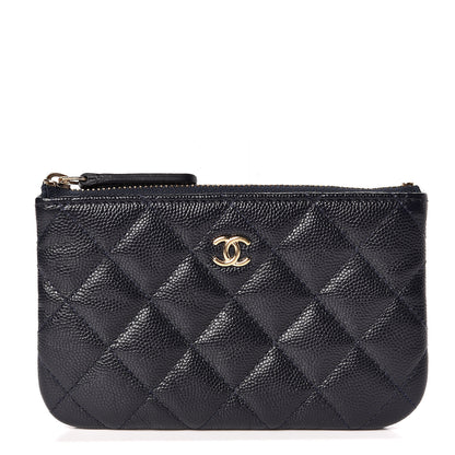 Chanel Caviar Quilted Small Cosmetic Case Navy 1 of 8