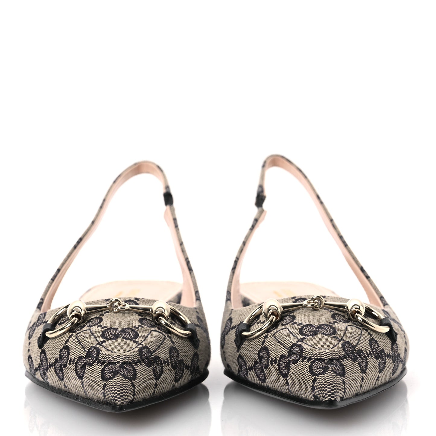 Monogram Horsebit Womens Slingback Ballet Flat 40 Beige Blue