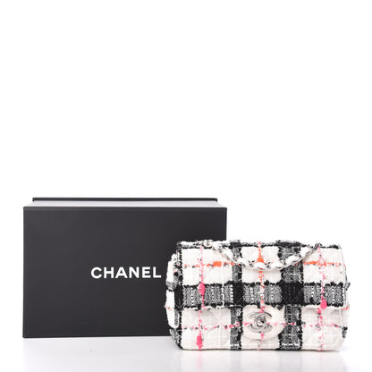 Chanel Tweed Quilted Mini Rectangular Flap Black White Pink 10 of 10