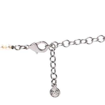 Chanel Pearl Cluster CC Long Necklace Silver 6 of 8