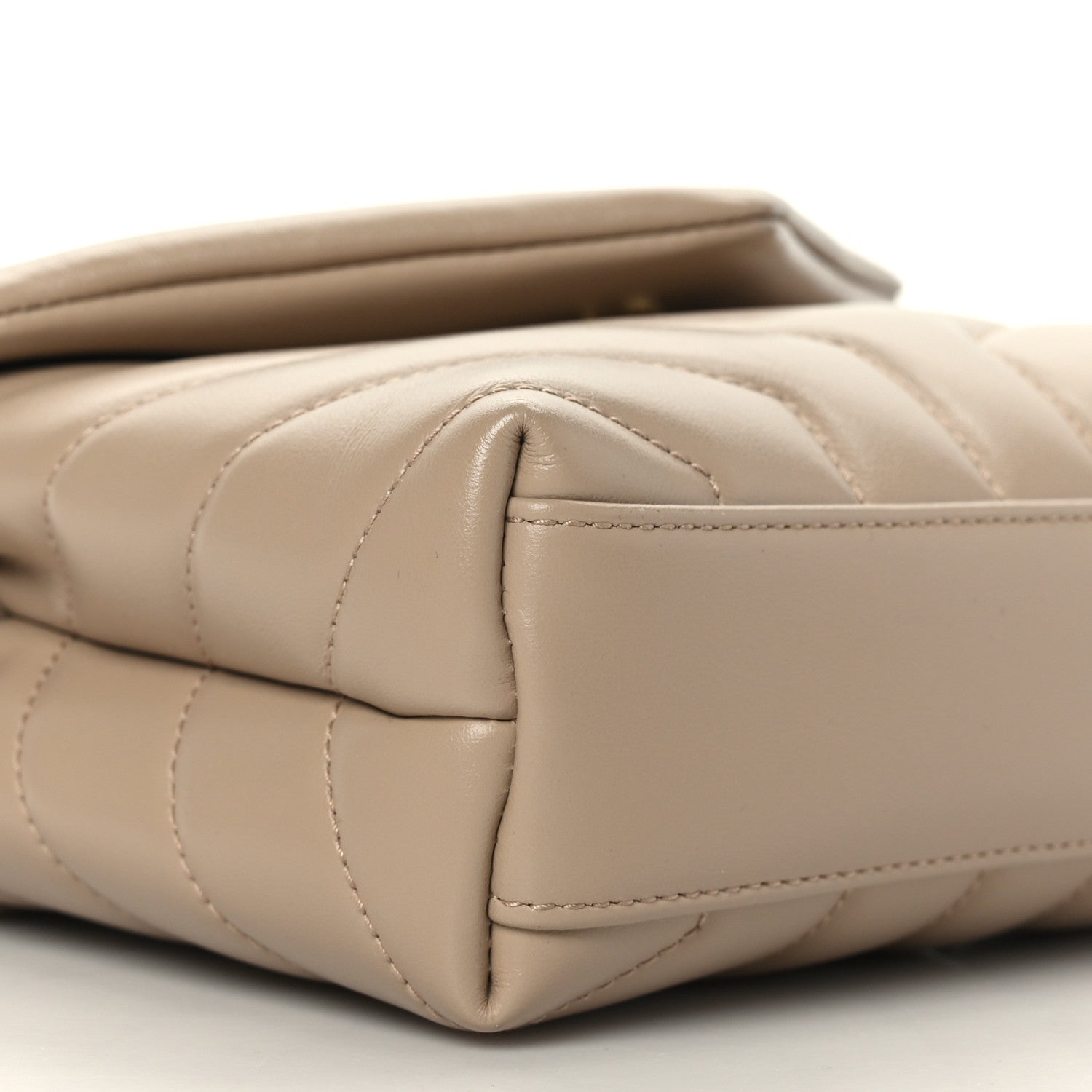Saint Laurent Calfskin Y Quilted Monogram Toy Loulou Crossbody Bag Dark Beige 5 of 9