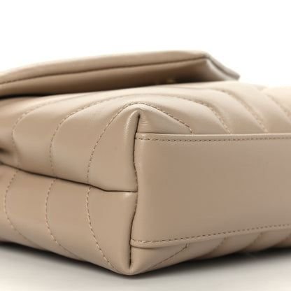 Saint Laurent Calfskin Y Quilted Monogram Toy Loulou Crossbody Bag Dark Beige 5 of 9