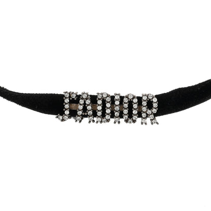 Christian Dior Velvet Crystal J’Adior Choker Necklace Black 1 of 4