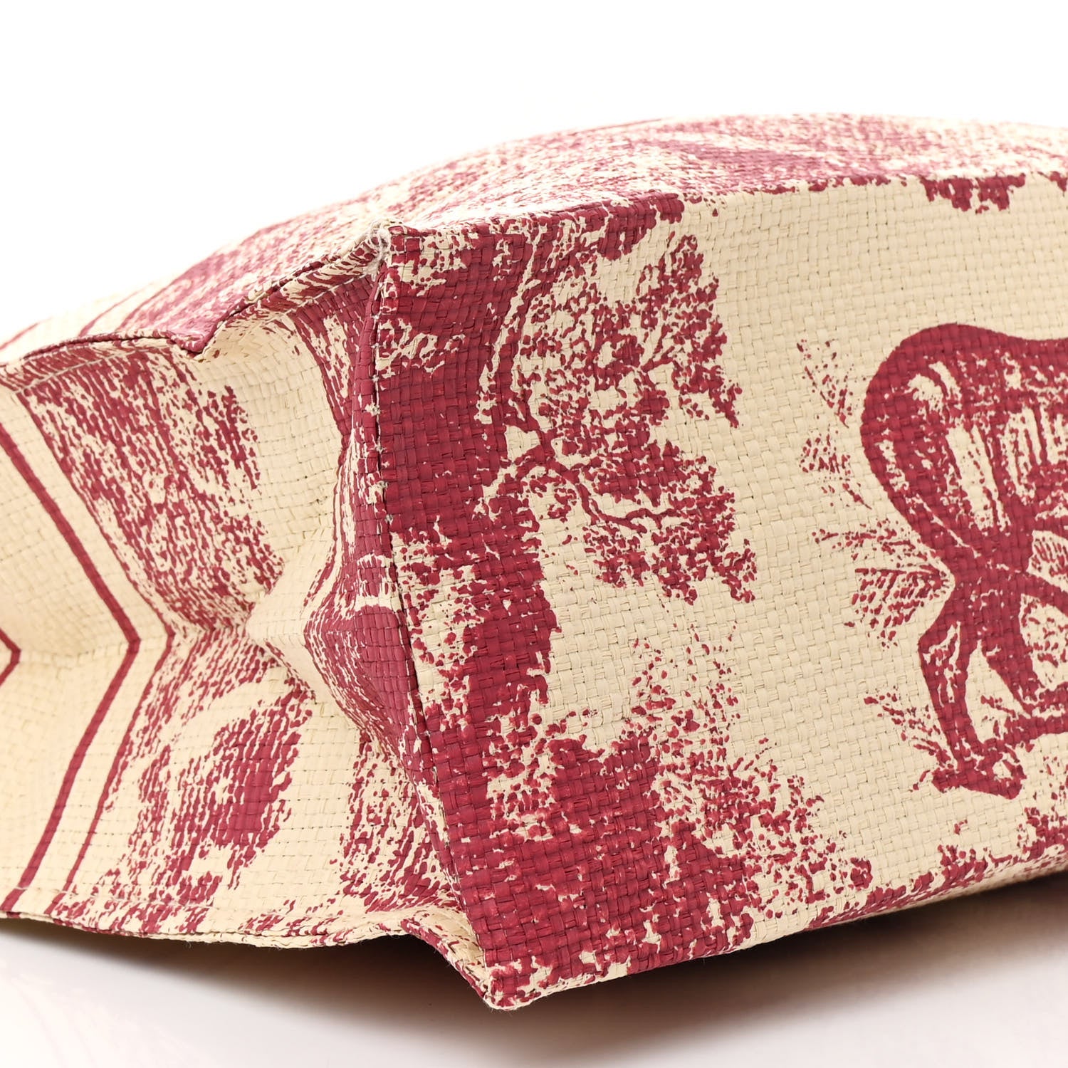 Christian Dior Straw Dioriviera Tote Red 8 of 13