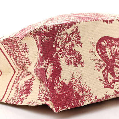 Christian Dior Straw Dioriviera Tote Red 8 of 13