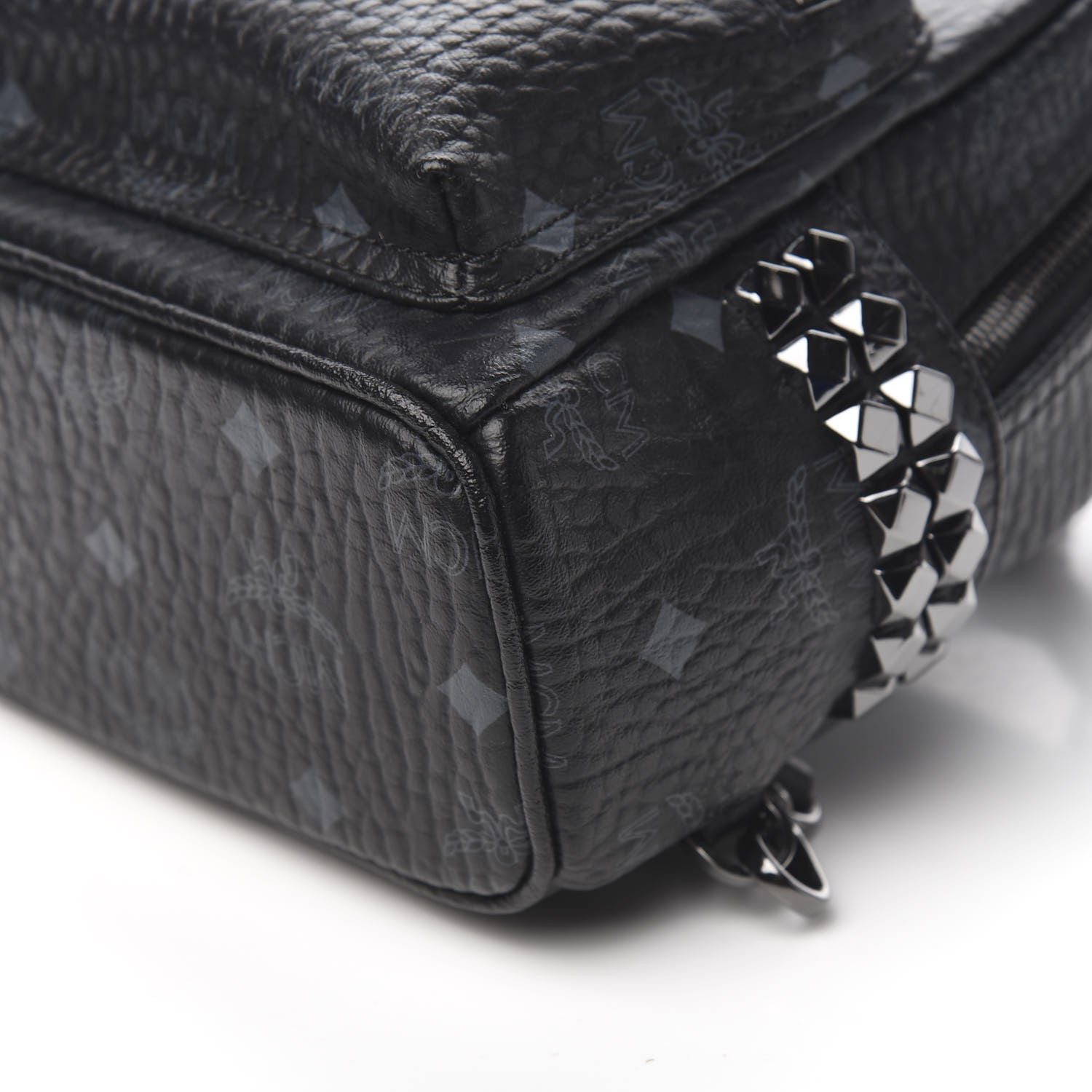 MCM Visetos Side Stud X-Mini Stark Bebe Boo Backpack Black 7 of 8