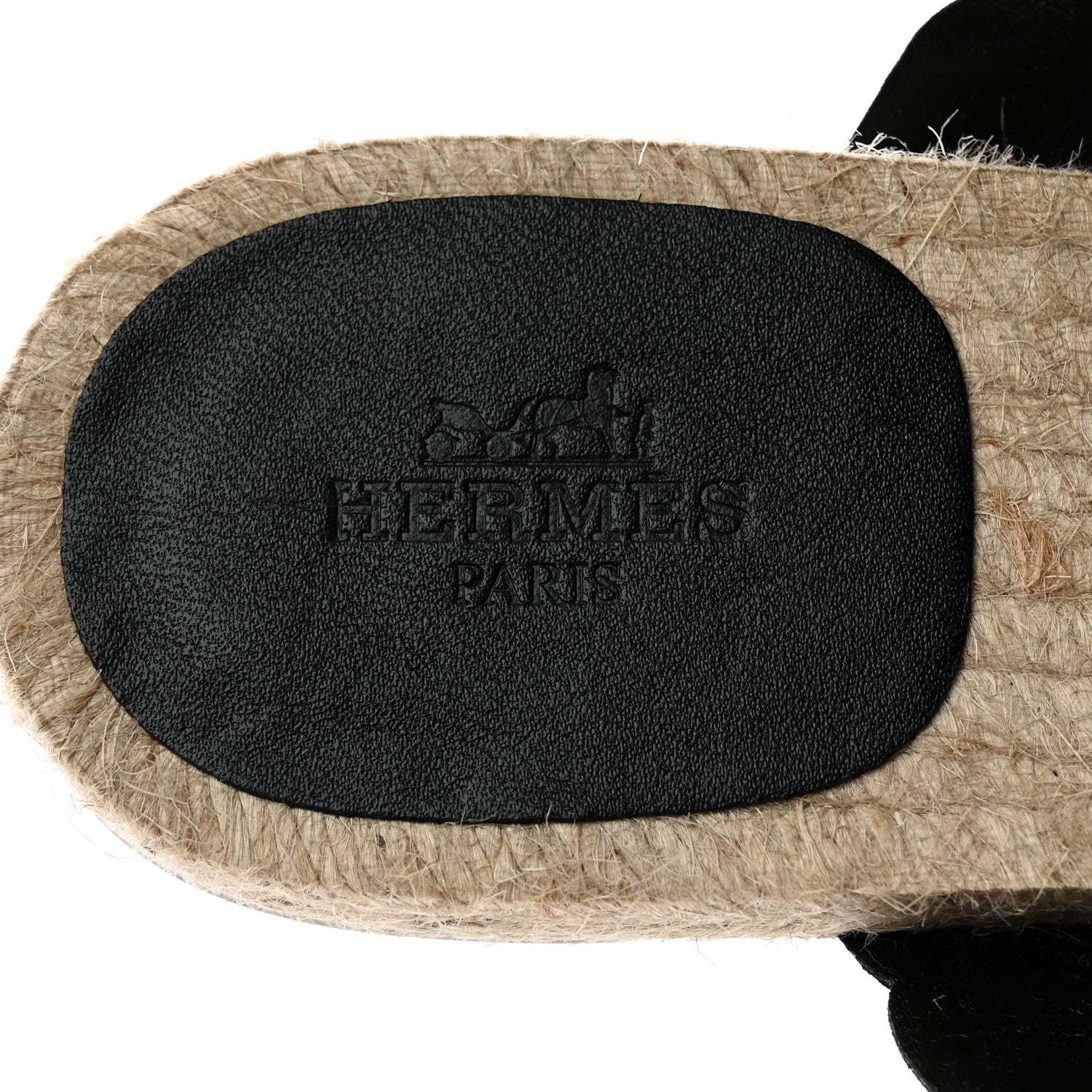 Hermes Nappa Gwen Espadrille Sandals 37 Black 6 of 7