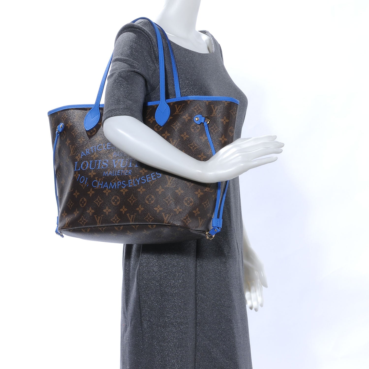 Louis Vuitton Monogram Articles de Voyage Ikat Neverfull MM Grand Blue 2 of 9