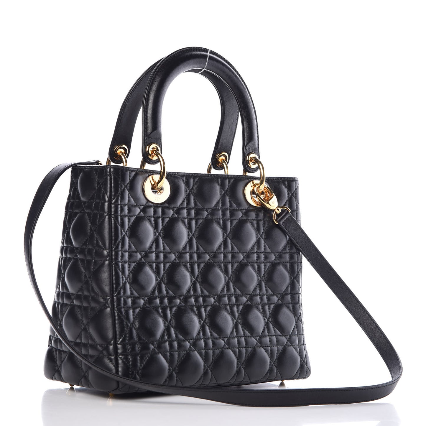 Lambskin Cannage Medium Lady Dior Black