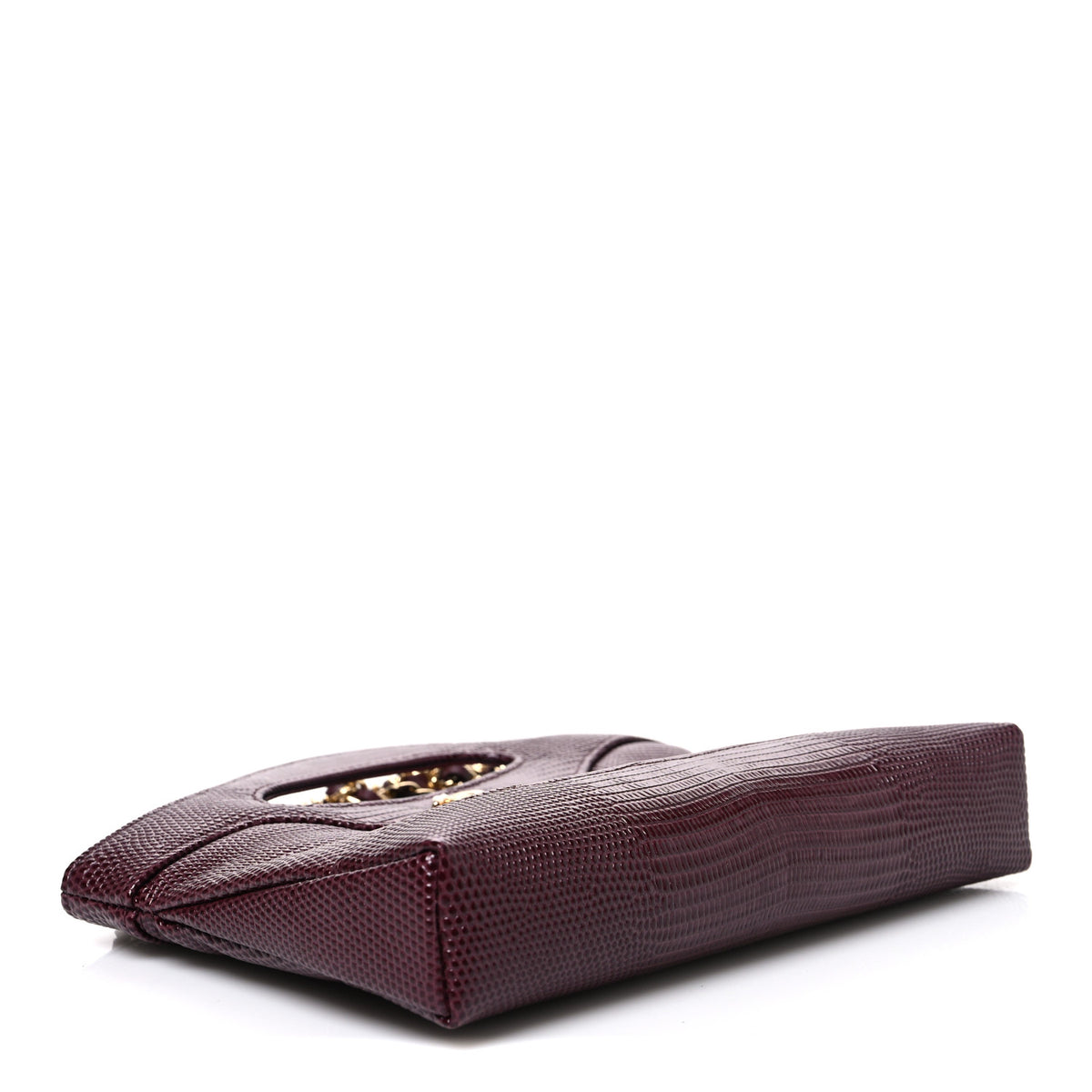 Lizard Embossed Calfskin Quilted Nano 31 Shopping Bag Burgundy