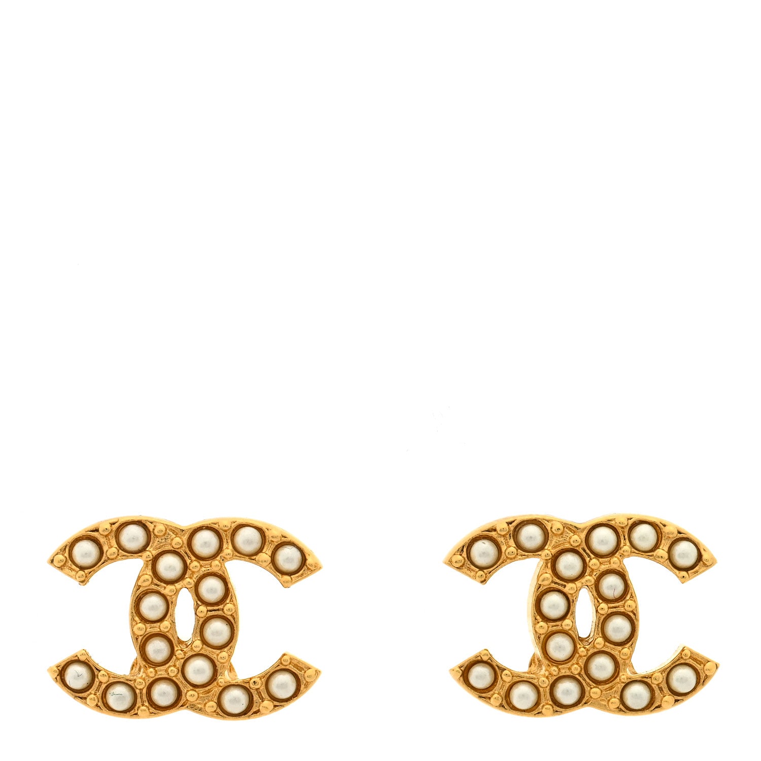 Chanel Pearl CC Earrings Gold 1 of 3