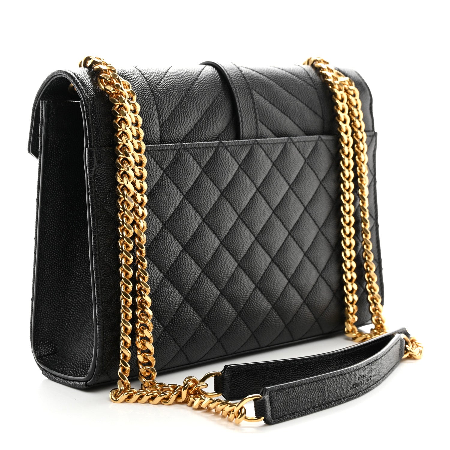 Saint Laurent Grain De Poudre Textured Mixed Matelasse Triquilt Medium Monogram Satchel Black 3 of 11