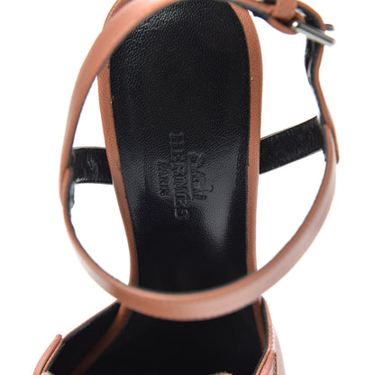 Hermes Goatskin Alesia Sandals 37 Rose Bubinga 7 of 8