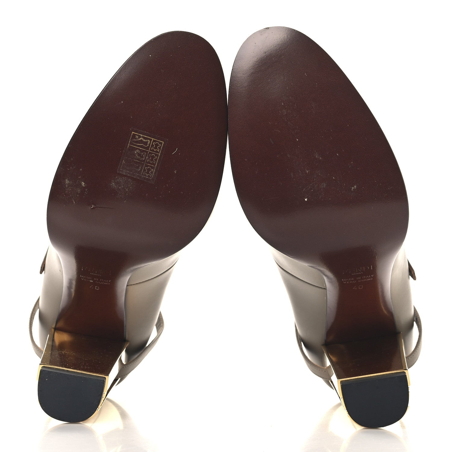Fendi Vitello Delfina High Heel Pumps 40 Tortora 6 of 10