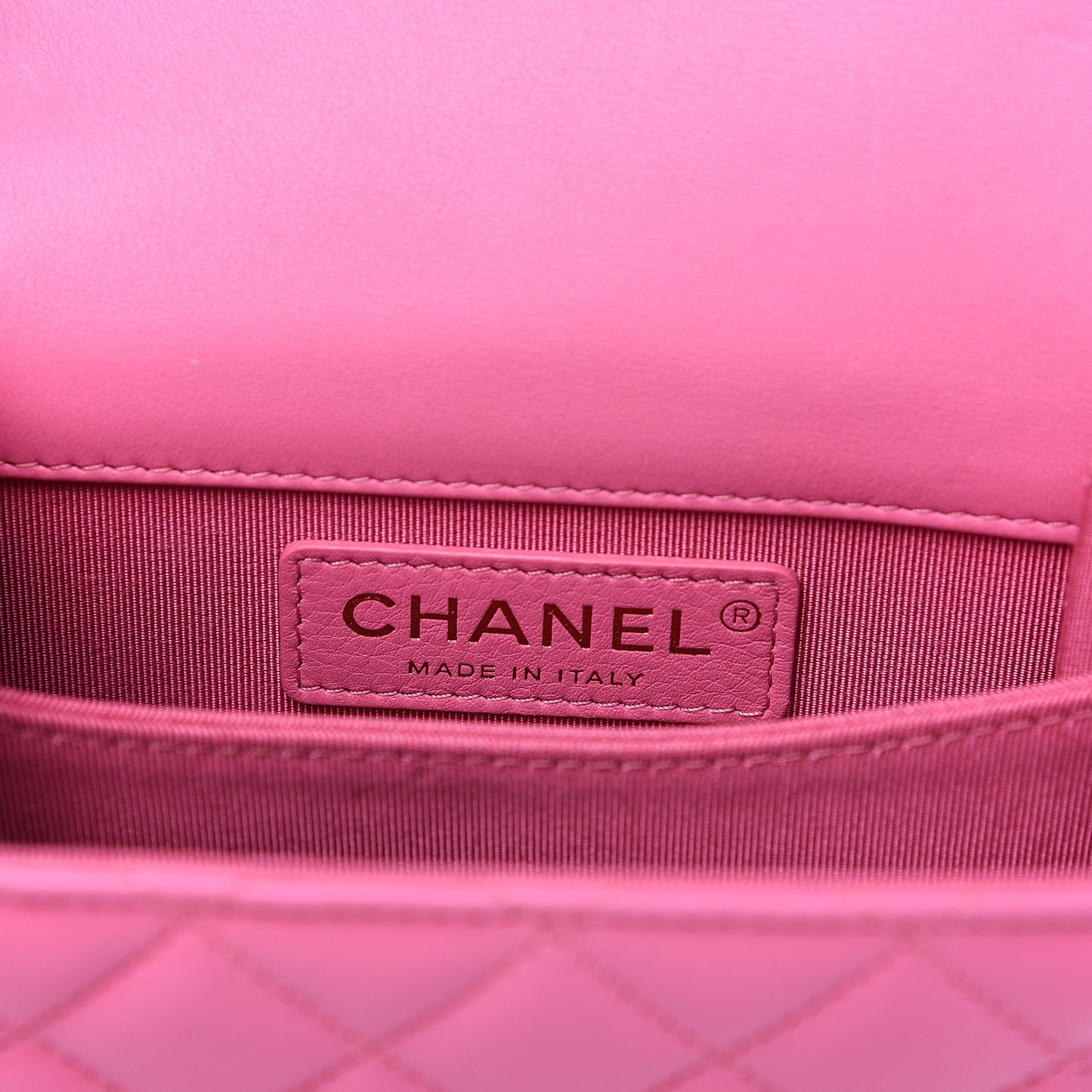 Calfskin Quilted North South Boy Flap Pink