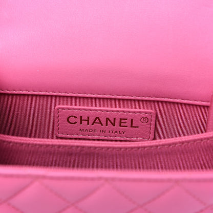 Chanel Calfskin Quilted North South Boy Flap Pink 5 of 11