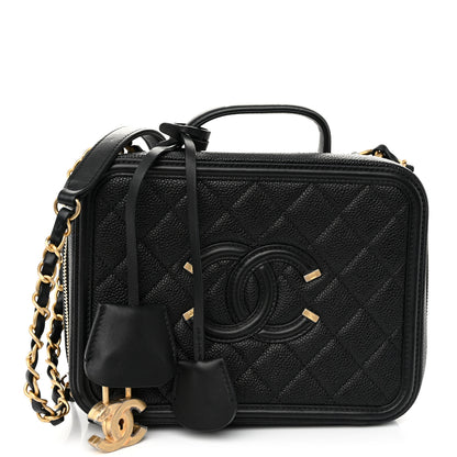 Chanel Caviar Quilted Medium CC Filigree Vanity Case Black 1 of 10
