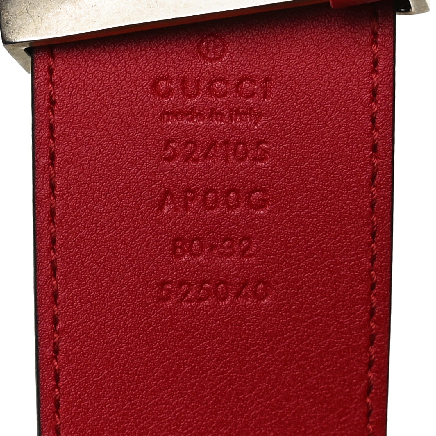 Gucci Moon Calfskin Torchon Double G 40mm Belt 80 32 Hibiscus Red 4 of 4