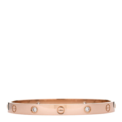 Cartier 18K Pink Gold 4 Diamond LOVE Bracelet 18 2 of 6