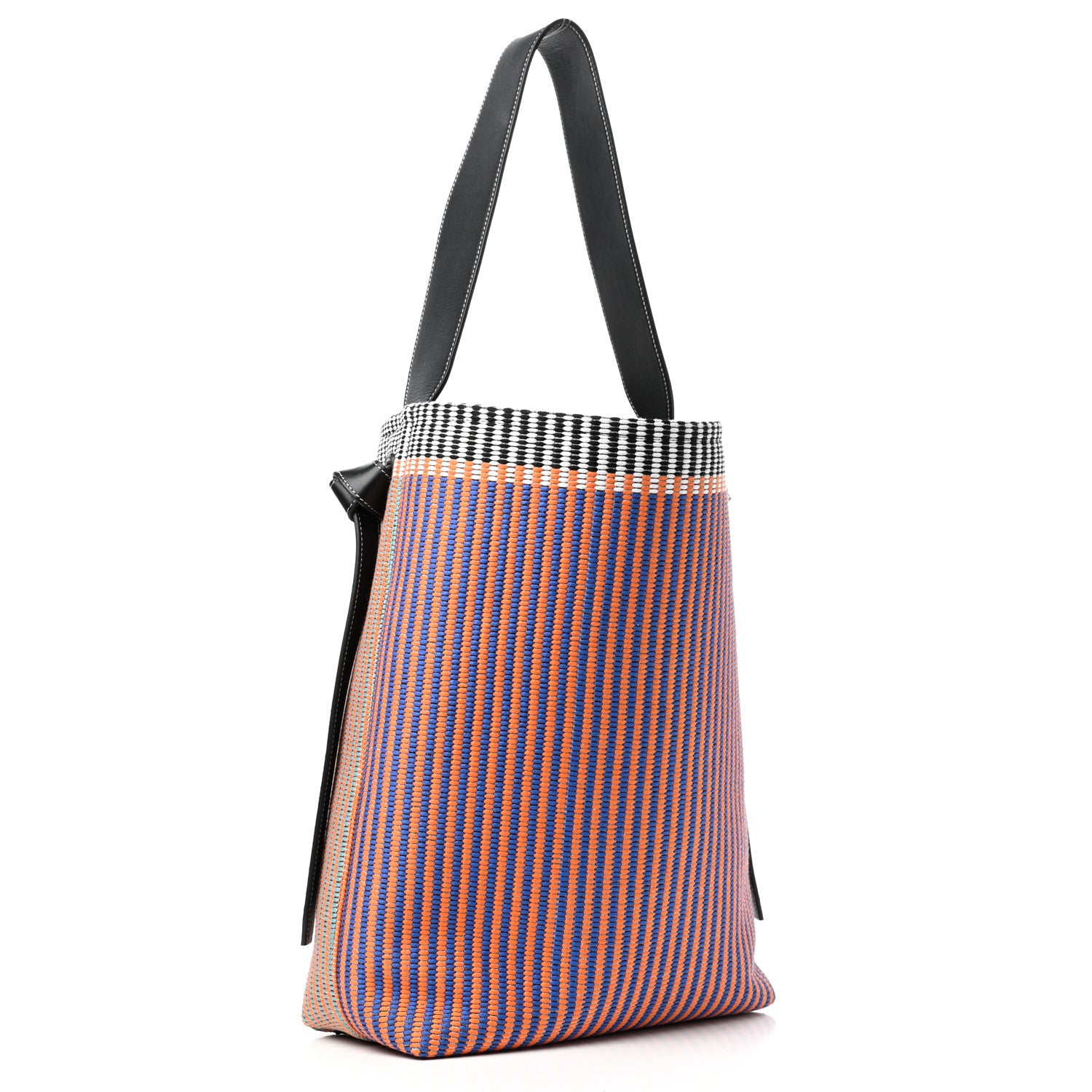Celine Woven Canvas Small Twisted Cabas Multicolor 4 of 9