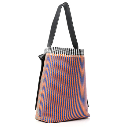 Celine Woven Canvas Small Twisted Cabas Multicolor 4 of 9