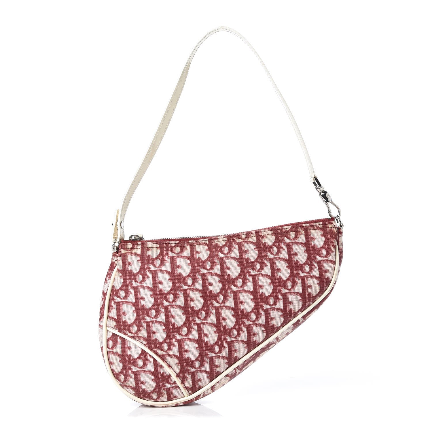 Christian Dior Monogram Mini Saddle Pochette Red 1 of 13