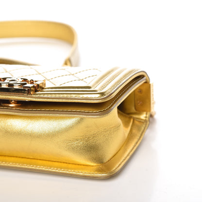 Chanel Metallic Patent Calfskin Quilted Mini Boy Flap Gold 9 of 10