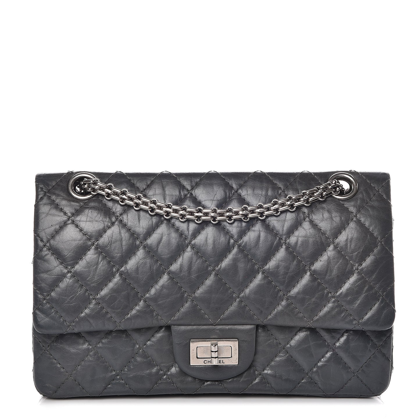 Aged Calfskin Quilted 50th Anniversary 2.55 Reissue 225 Flap Grey