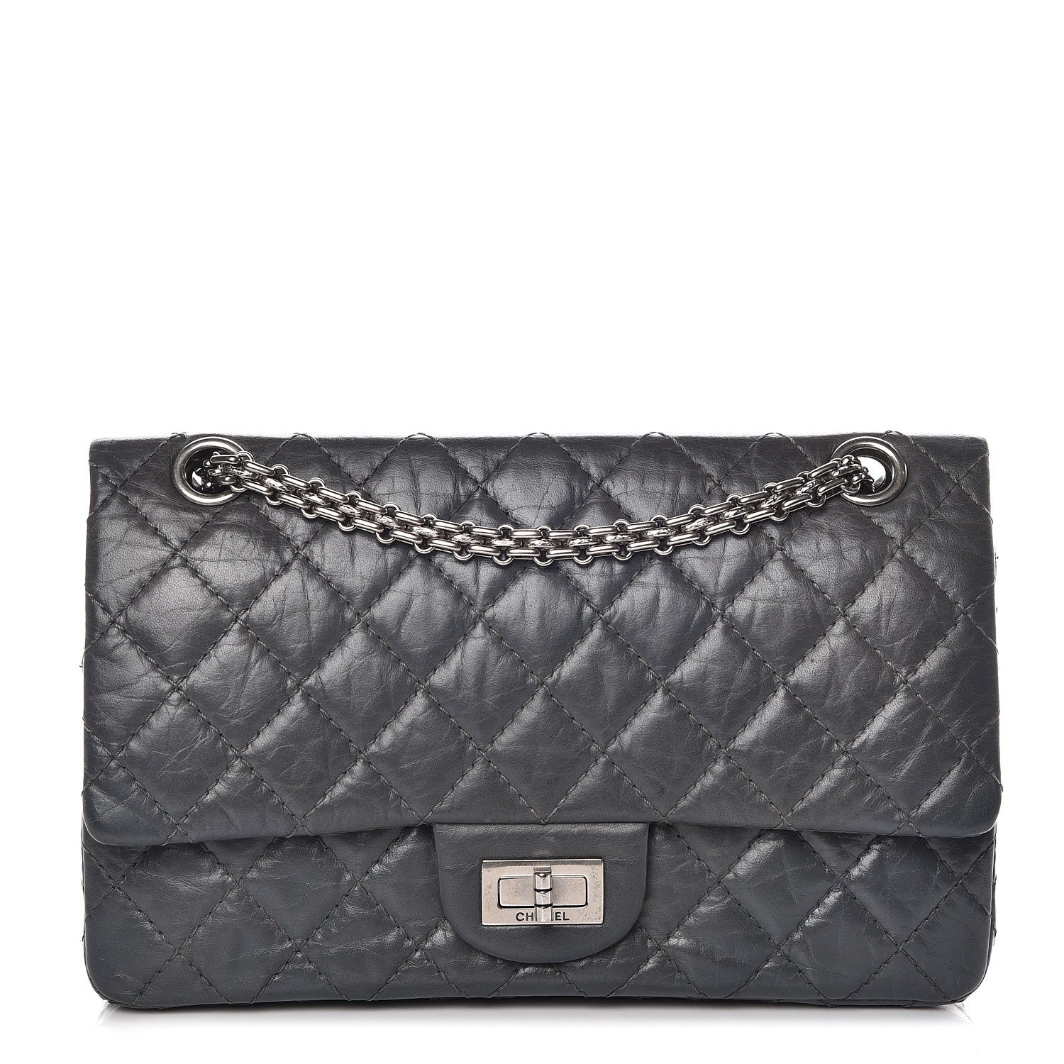 Chanel Aged Calfskin Quilted 50th Anniversary 2.55 Reissue 225 Flap Grey 1 of 13
