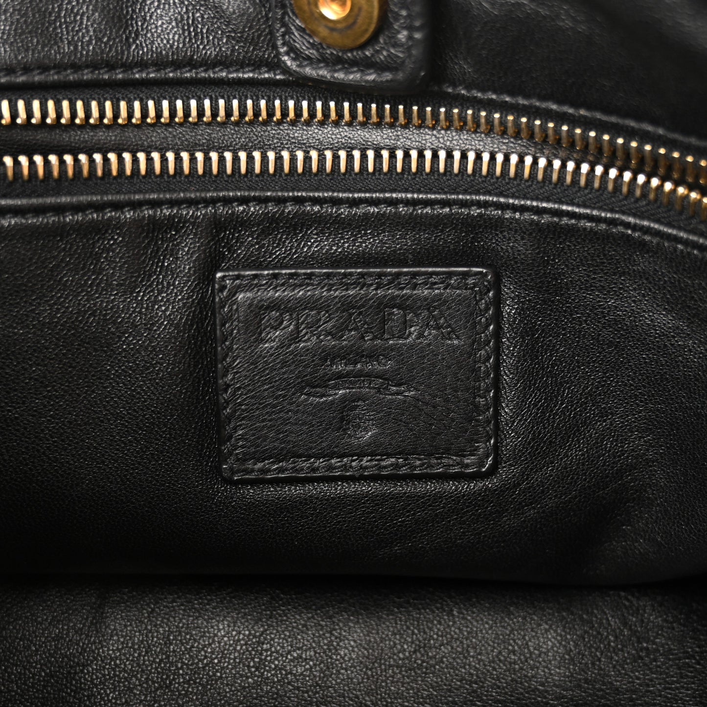 Nappa Mordore Stripes Shoulder Bag Black Oro