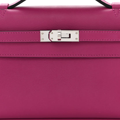 Hermes Swift Kelly Pochette Clutch Rose Pourpre 8 of 10