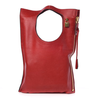 Tom Ford Ramskin Large Alix Padlock Zip Shoulder Bag Flame Red 1 of 6