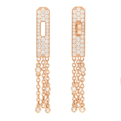 Hermes 18K Rose Gold Diamond Kelly Gavroche Pave Earrings 1 of 5