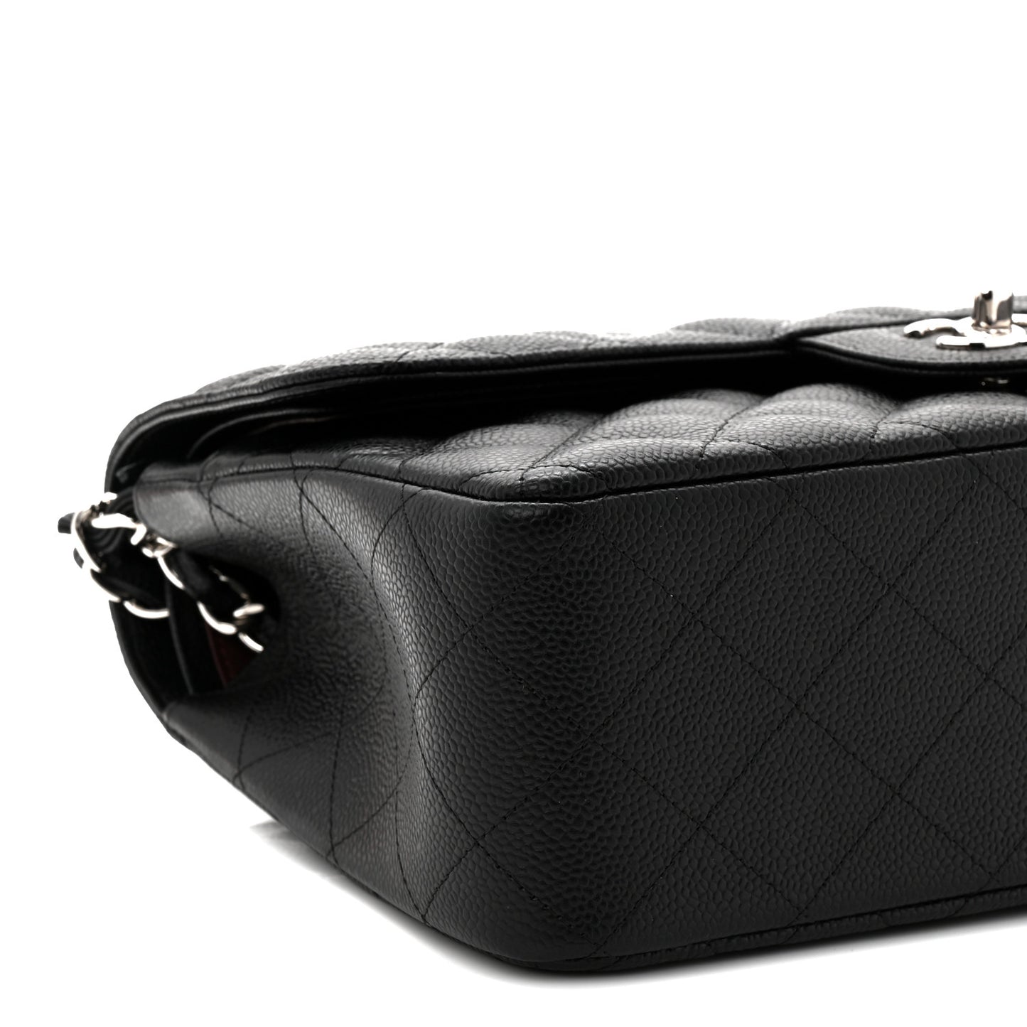 Caviar Quilted Jumbo Double Flap Black