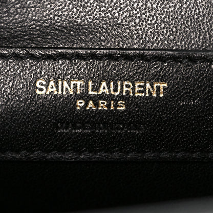 Saint Laurent Grain De Poudre Textured Mixed Matelasse Triquilt Medium Monogram Satchel Black 7 of 11