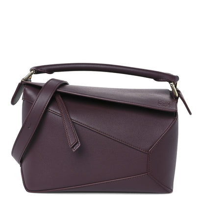 Loewe Soft Grained Calfskin Small Puzzle Edge Bag Dark Burgundy 1 of 11
