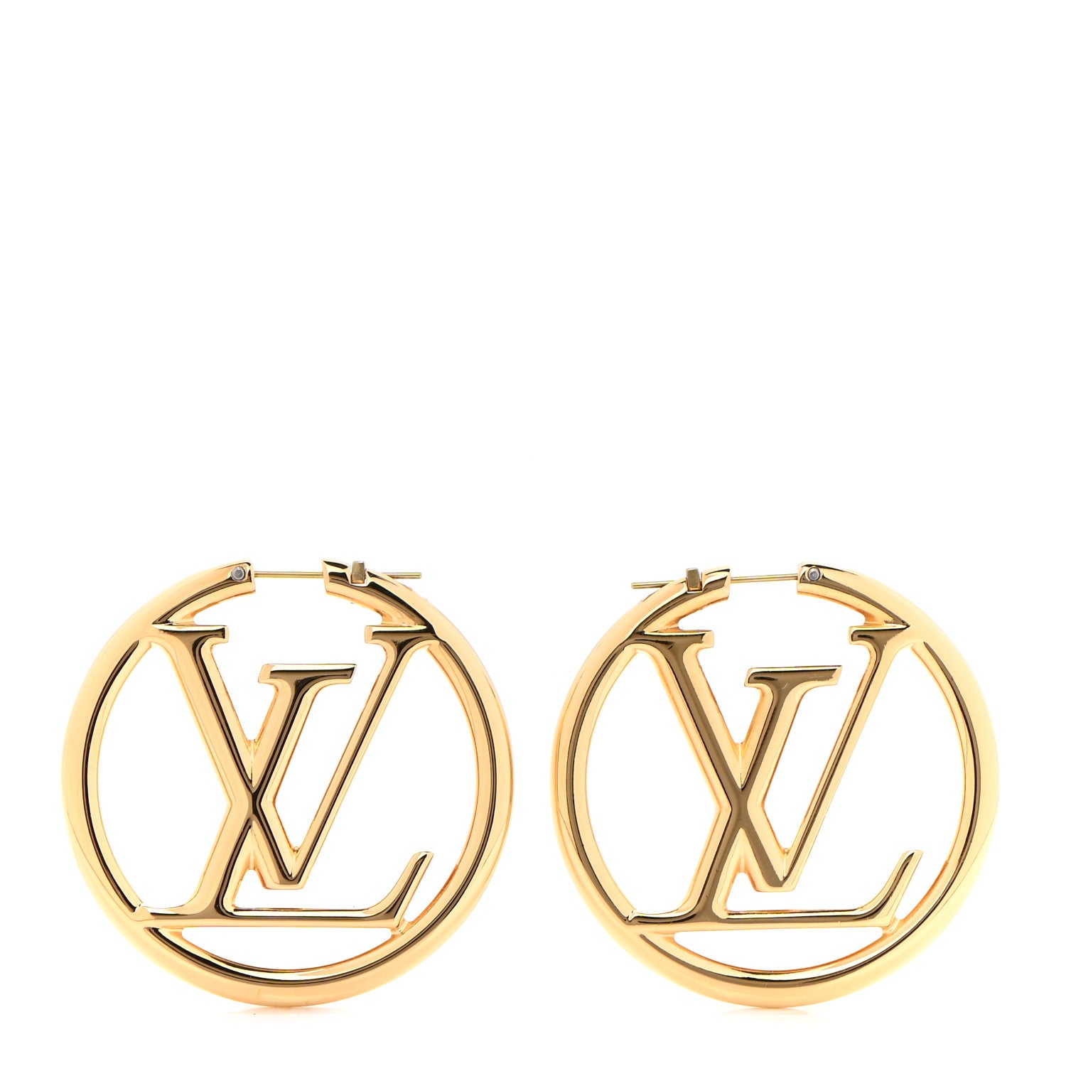 Louis Vuitton Metal Louise Hoop Earrings Gold 1 of 4