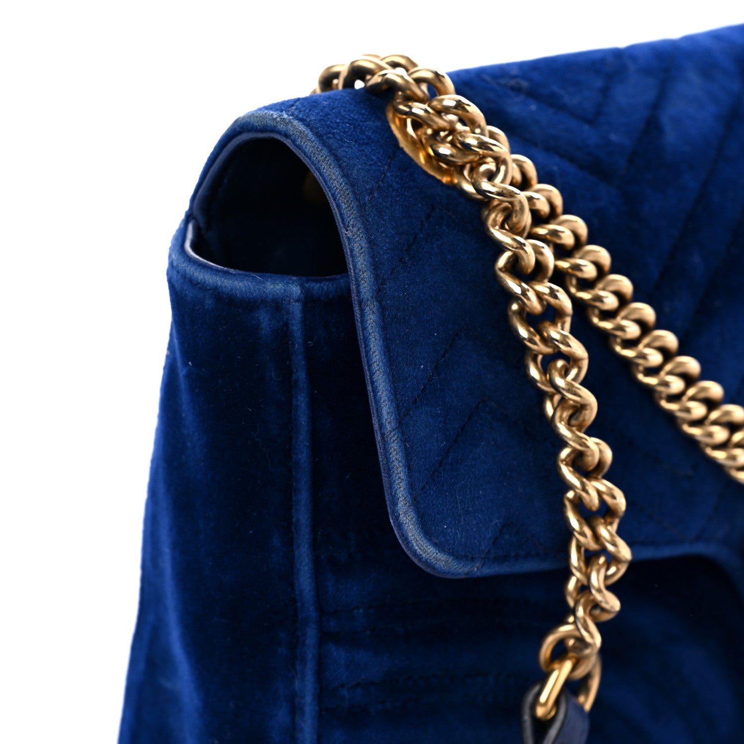 Gucci Velvet Matelasse Medium GG Marmont Shoulder Bag Cobalt Blue 24 of 26